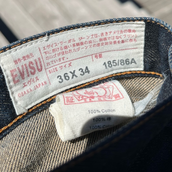 Evisu Mens Jeans with Gull Details on Pockets - Size 36 x 34 - Picture 7 of 7